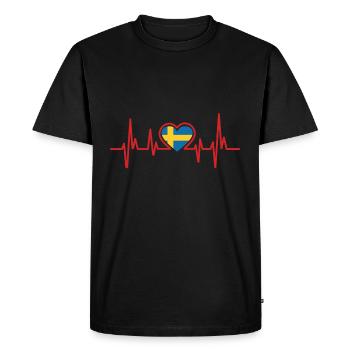 Suède - T-shirt Premium bio Homme - noir - Devant - Nico (187cm)