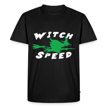 Halloween, Sorcière, Sorcière Vitesse - T-shirt Premium bio Homme - noir - Devant - Nico (187cm)