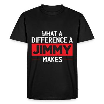 Quelle différence un Jimmy fait - T-shirt Premium bio Homme - noir - Devant - Nico (187cm)