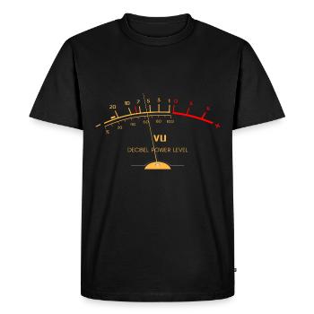 VU-mètre Vintage Hi-Fi stéréo analogique ingénierie du son - T-shirt Premium bio Homme - noir - Devant - Nico (187cm)
