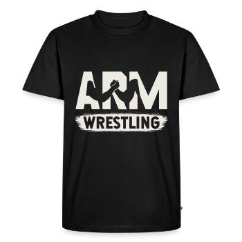 Arm Wrestling Sports Arts Martiaux Arm Wrestling, Bras - T-shirt Premium bio Homme - noir - Devant - Nico (187cm)