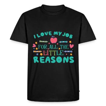 École d’enseignement Montessori - T-shirt Premium bio Homme - noir - Devant - Nico (187cm)