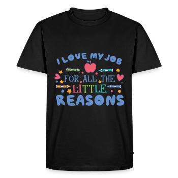 Enseigner Dire garderie Montessori - T-shirt Premium bio Homme - noir - Devant - Nico (187cm)