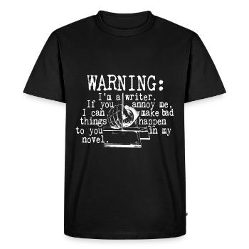 Je suis un écrivain | Auteur | Rédaction | Journaliste - T-shirt Premium bio Homme - noir - Devant - Nico (187cm)