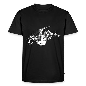 Télécabine montagnes Alpes Randonnée Ski Symbole - T-shirt Premium bio Homme - noir - Devant - Nico (187cm)