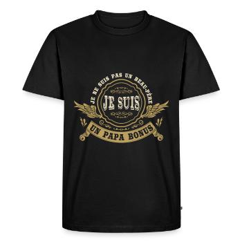 Je Suis Un Papa Bonus - T-shirt Premium bio Homme - noir - Devant - Nico (187cm)