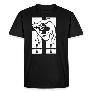 JESUS CHRIST CHRISTMAS RELIGION CROSS GOD CROSS - Men's Premium Organic T-Shirt - black - Front - Nico (187cm)
