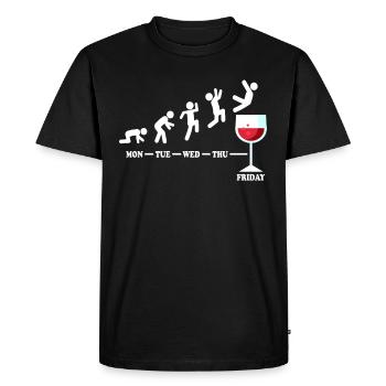 Vin de la semaine vendredi week-end Vin cool Cadeau - T-shirt Premium bio Homme - noir - Devant - Nico (187cm)