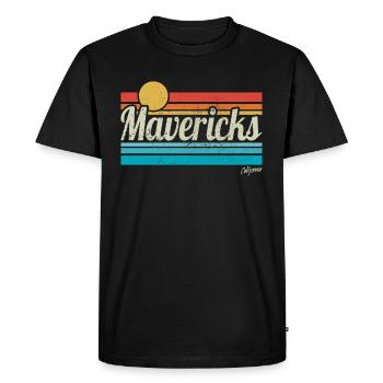 Surfeur de surf rétro de Mavericks Beach en Californie - T-shirt Premium bio Homme - noir - Devant - Nico (187cm)