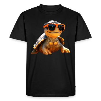 Les fans de tortues reptiles adorent les tortues mignonnes - T-shirt Premium bio Homme - noir - Devant - Nico (187cm)