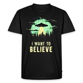 Des toons #lovely OVNI - T-shirt Premium bio Homme - noir - Devant - Nico (187cm)