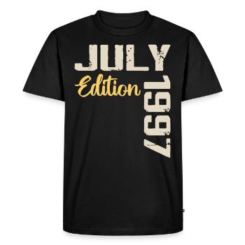 Juillet 1997 Chemise D’anniversaire Juillet 1997 - T-shirt Premium bio Homme - noir - Devant - Nico (187cm)