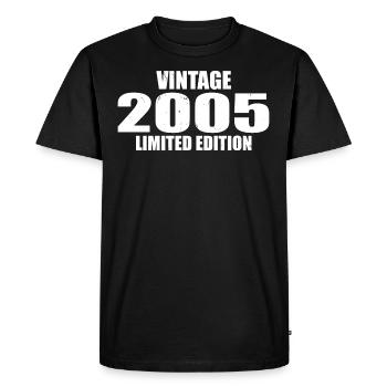 Millésime 2005 Anniversaire 2005 Rétro 2005 - T-shirt Premium bio Homme - noir - Devant - Nico (187cm)