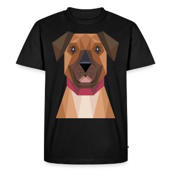 Geometric Rottweiler Dog Art - Men's Premium Organic T-Shirt - black - Front - Nico (187cm)