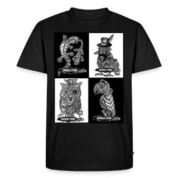 AnimalPunk amis ailés et grimpeurs SteamPunk - T-shirt Premium bio Homme - noir - Devant - Nico (187cm)