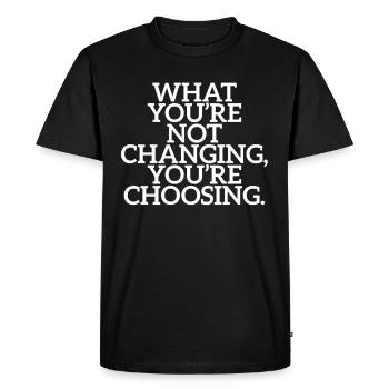 Ce que vous ne changez pas, vous choisissez la motivation - T-shirt Premium bio Homme - noir - Devant - Nico (187cm)