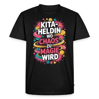 Héroïne de la garderie : où le chaos devient magique : enseignante de maternelle - T-shirt Premium bio Homme - noir - Devant - Nico (187cm)