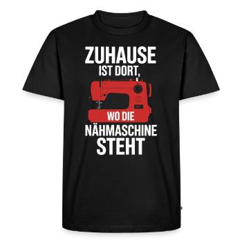 Coudre à la maison est là où se trouve la machine à coudre - T-shirt Premium bio Homme - noir - Devant - Nico (187cm)