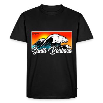 Santa Barbara Californie Coucher de soleil rétro - T-shirt Premium bio Homme - noir - Devant - Nico (187cm)