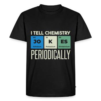 Je raconte des blagues de chimie - T-shirt Premium bio Homme - noir - Devant - Nico (187cm)