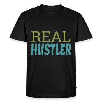 Vrai arnaqueur - T-shirt Premium bio Homme - noir - Devant - Nico (187cm)