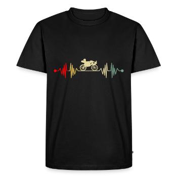 Recumbent recumbent bike heartbeat retro - Men's Premium Organic T-Shirt - black - Front - Nico (187cm)