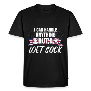 Je peux tout gérer sauf une chaussette mouillée - T-shirt Premium bio Homme - noir - Devant - Nico (187cm)