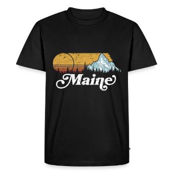 Maine, États-Unis, Etat, Nature, Amoureux, Montagnes - T-shirt Premium bio Homme - noir - Devant - Nico (187cm)