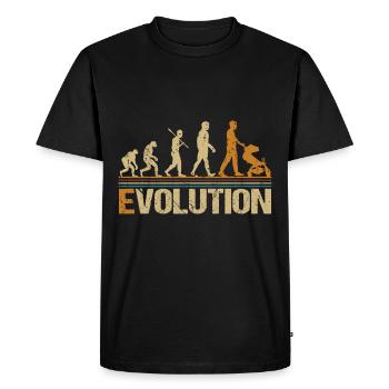 Papa père avec poussette évolution - T-shirt Premium bio Homme - noir - Devant - Nico (187cm)