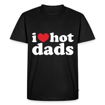 J’adore les papas chauds - T-shirt Premium bio Homme - noir - Devant - Nico (187cm)