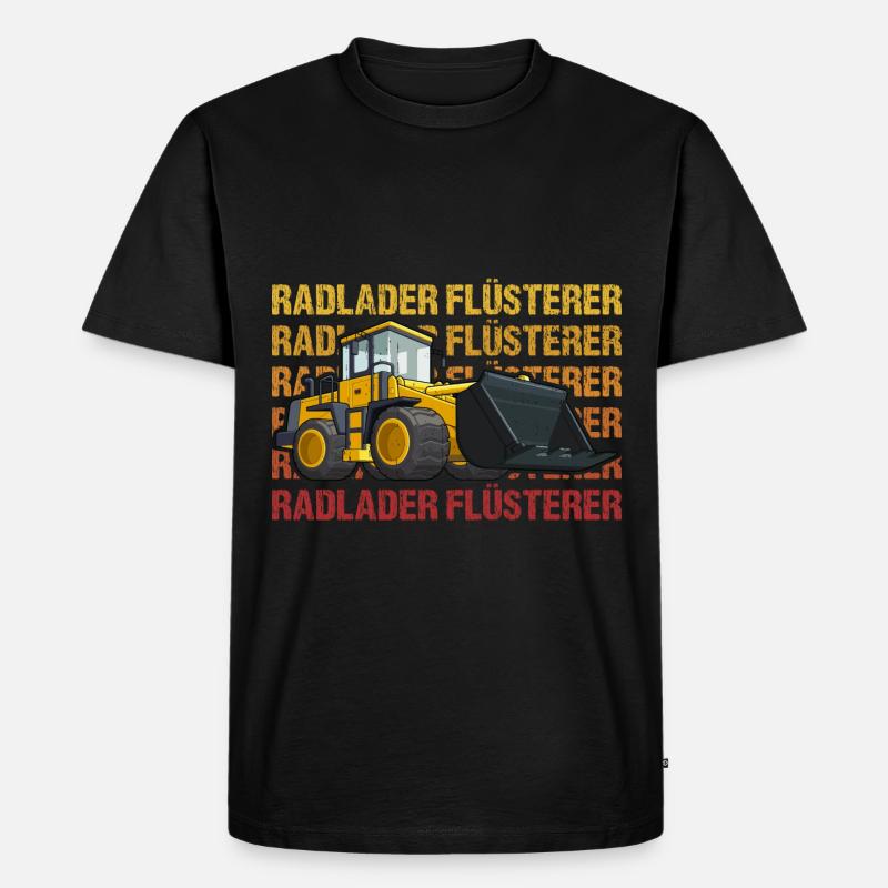 Radlader Flüsterer Retro Radladerfahrer - Männer Premium Bio T-Shirt - Schwarz