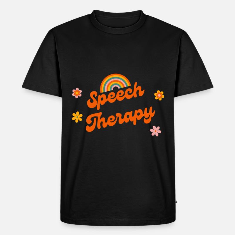 Logopädie Regenbogenpathologe - Männer Premium Bio T-Shirt - Schwarz
