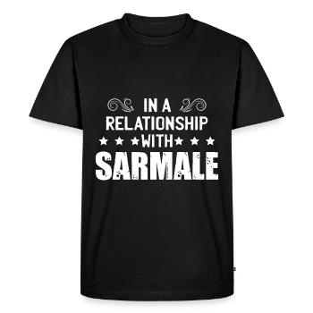 En couple avec Sarmale | Cuisine roumaine - T-shirt Premium bio Homme - noir - Devant - Nico (187cm)