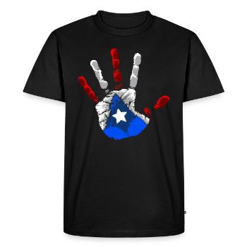 Porto Rico Empreinte - Drapeau Boricua - T-shirt Premium bio Homme - noir - Devant - Nico (187cm)