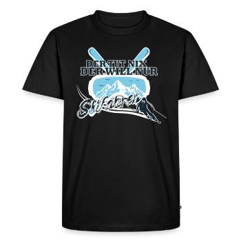 Der Tut Nix Der Will Nur Skifahren - Männer Premium Bio T-Shirt - Schwarz - Vorne - Nico (187cm)