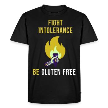 Combattre l’intolérance Sans gluten Soyez drôle Nutrition - T-shirt Premium bio Homme - noir - Devant - Nico (187cm)