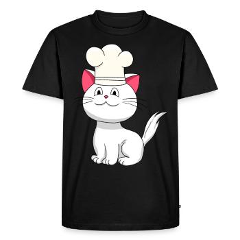Cat Chef Chef's Hat Children Cooking Kitchen Professions - Men's Premium Organic T-Shirt - black - Front - Nico (187cm)