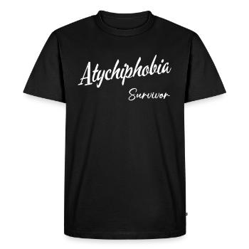 Survivant de l'Atychiphobie - T-shirt Premium bio Homme - noir - Devant - Nico (187cm)