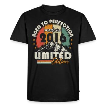 Vintage 2016 Vintage Retro Birthday Gift - Men's Premium Organic T-Shirt - black - Front - Nico (187cm)