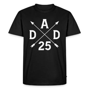 Papa 25 Père Bébé Papa 2025 - T-shirt Premium bio Homme - noir - Devant - Nico (187cm)