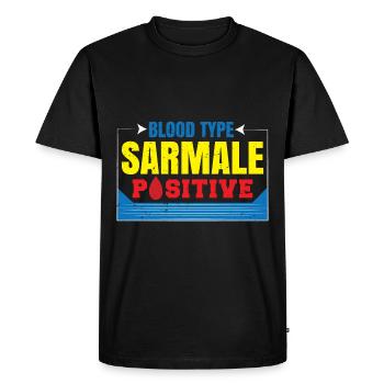 Groupe sanguin Sarmale positif - T-shirt Premium bio Homme - noir - Devant - Nico (187cm)