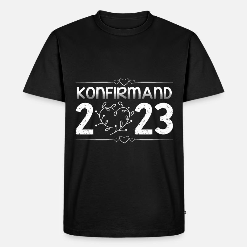 Konfirmation 2023 der Countdown läuft - Männer Premium Bio T-Shirt - Schwarz
