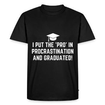 Funny Graduation Graduated Tassel Mortarboard - Men's Premium Organic T-Shirt - black - Front - Nico (187cm)