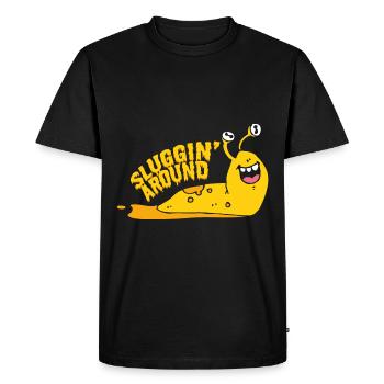 Sluggin autour de la limace de banane - T-shirt Premium bio Homme - noir - Devant - Nico (187cm)
