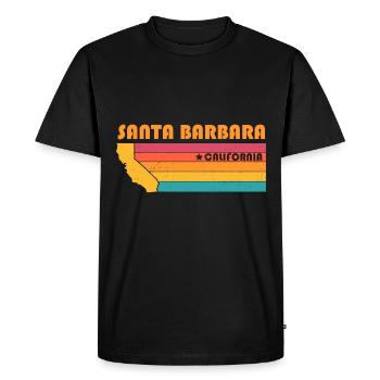 Santa Barbara California Surfer Summer Retro - T-shirt Premium bio Homme - noir - Devant - Nico (187cm)
