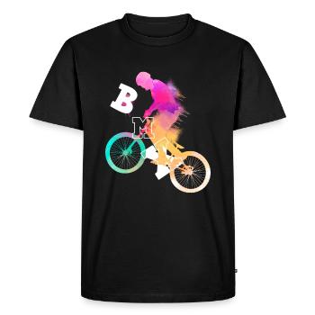 BMX / Bmx Bike / Vélo / Cadeau / Cyclist - T-shirt Premium bio Homme - noir - Devant - Nico (187cm)