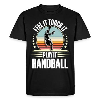 Handballeur Handballeur - T-shirt Premium bio Homme - noir - Devant - Nico (187cm)
