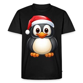 Noël pingouins - T-shirt Premium bio Homme - noir - Devant - Nico (187cm)