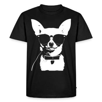 Funny Chihuahua wearing Sunglasses Chihuahuas - Men's Premium Organic T-Shirt - black - Front - Nico (187cm)