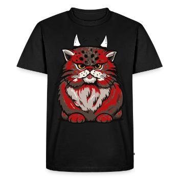 Satanic Cat Cats Little Devil Satan Halloween - Men's Premium Organic T-Shirt - black - Front - Nico (187cm)